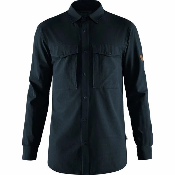 Fjällräven Mens Clothing Navy - Abisko Shirts NZ663465 New Zealand
